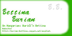 bettina burian business card